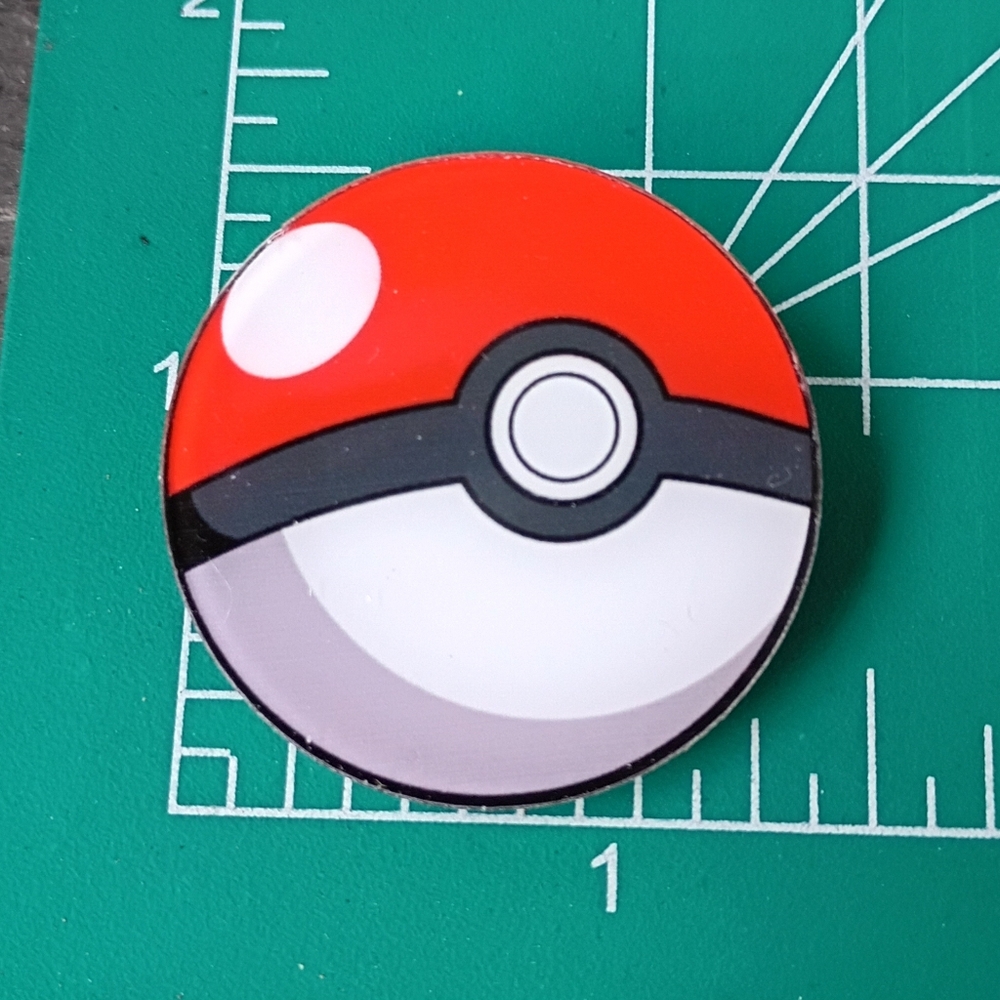 2/$10 Pokemon Red and White Poké Ball Acrylic Pin